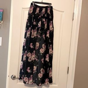 This is shorts with a flowy shirt.